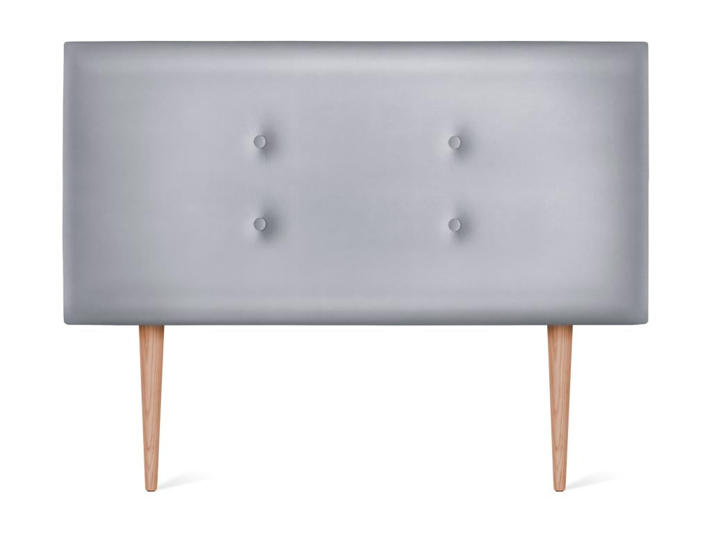 Zensova Faux Leather Headboard with 2 Buttoned Zensovae 90x105cm with Legs for 80/90cm Beds - Silver NAWA80748