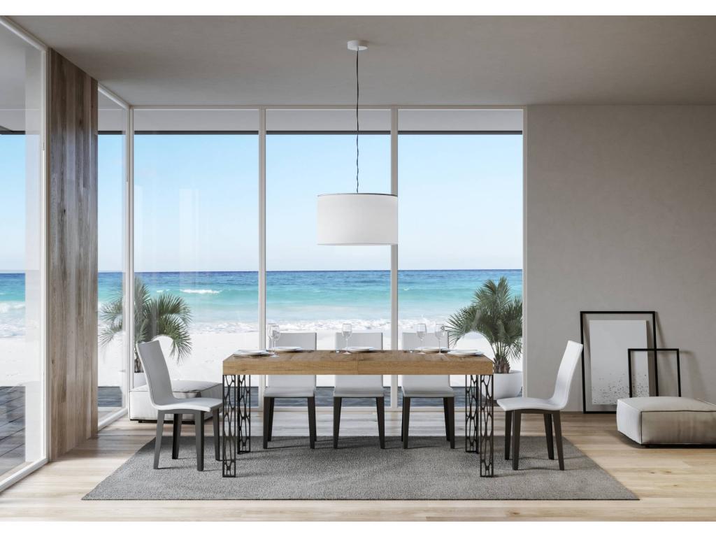 Extendable table 80x160/244 cm Ghibli Natural Oak frame Anthracite YKYJ07723