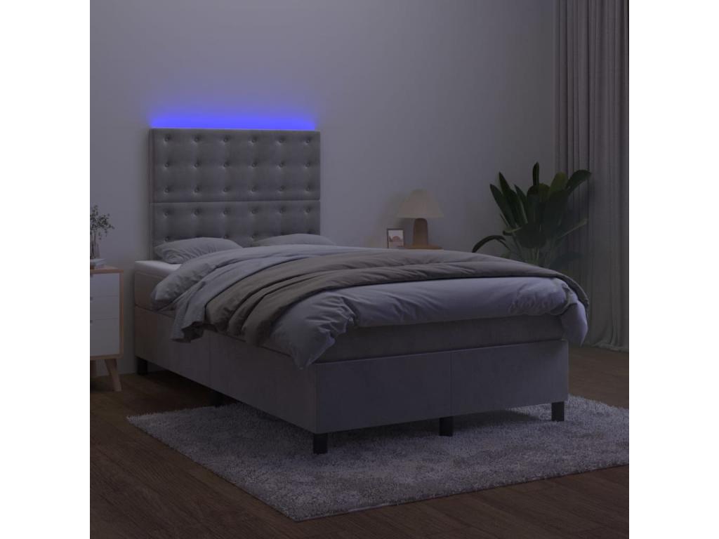 Zensova bed mattress and LED light grey 120x200 cm ZQPU38246