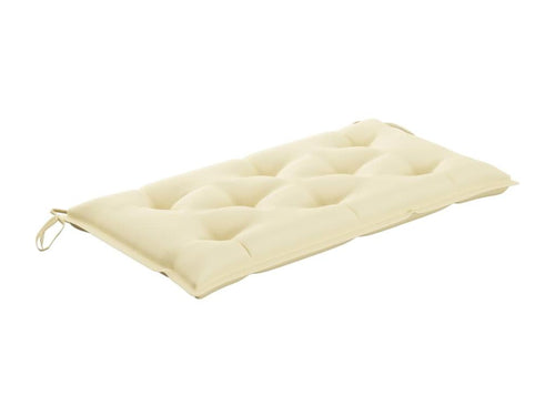 Garden bench with cream-white cushion, 112cm, teak wood, FMKI42872
