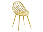 Set of 2 polypropylene garden chairs with metal legs - Mustard yellow - Zensova XDSF65584