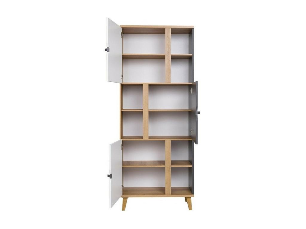 Zensova 101 Shelf Unit with Doors, Laminate Finish, 3 Doors, 200x80x40cm, WHPC50051