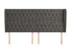 Headboard with wings, Dark Grey, 203x23x118/128 cm, Velvet, GIPM72637