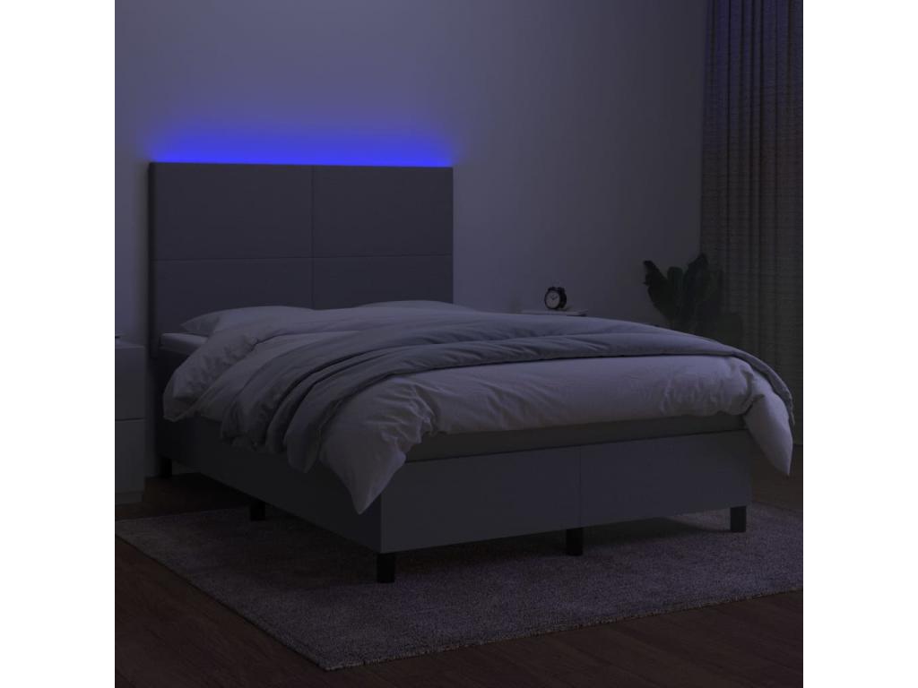 Zensova upholstery and mattress with LED lighting, light grey, 140x200 cm, Zensova MQAC22515