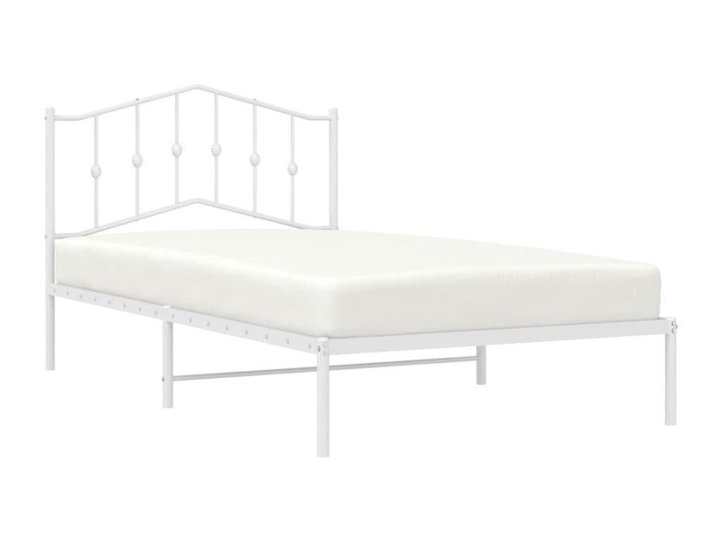 Metal bed frame with white headboard 107x203 PTKH03582