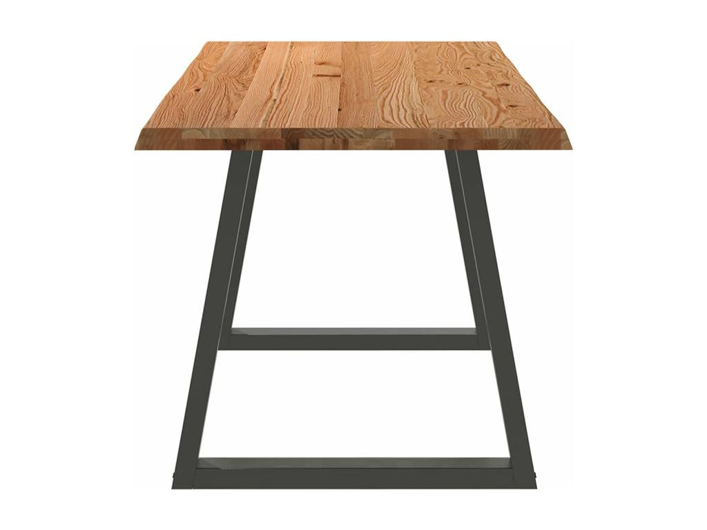 Dining table with natural edge, 180x80x74 cm, solid oak wood, SFUP26570