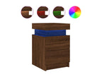 Bedside tables and LED lamps, 2 pieces, brown oak, 35x39x55 cm KFMR09910