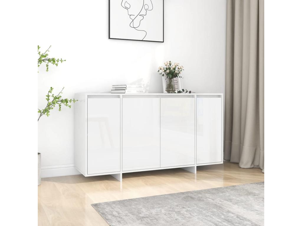 Glossy white sideboard 135x41x75 cm Zensovaingénierie CHCL93276