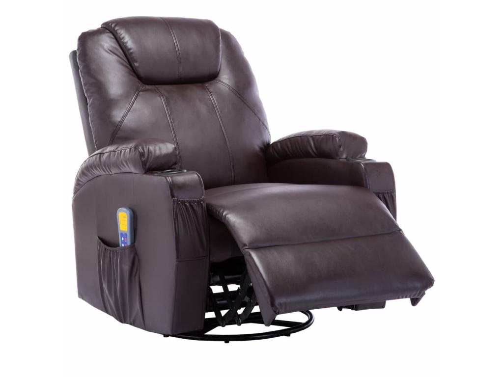 Zensova QYTK92774 Brown Faux Leather Electric Reclining Massage Chair