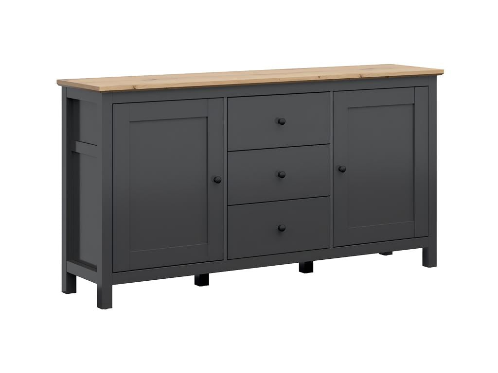 Lumenao 2-Door 3-Drawer Buffet, Anthracite Grey and Wood TDPG39964
