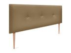 Zensova Faux Leather Headboard with Buttons 135x105cm with Legs for 120/135cm Beds - Light Brown ETXZ59855