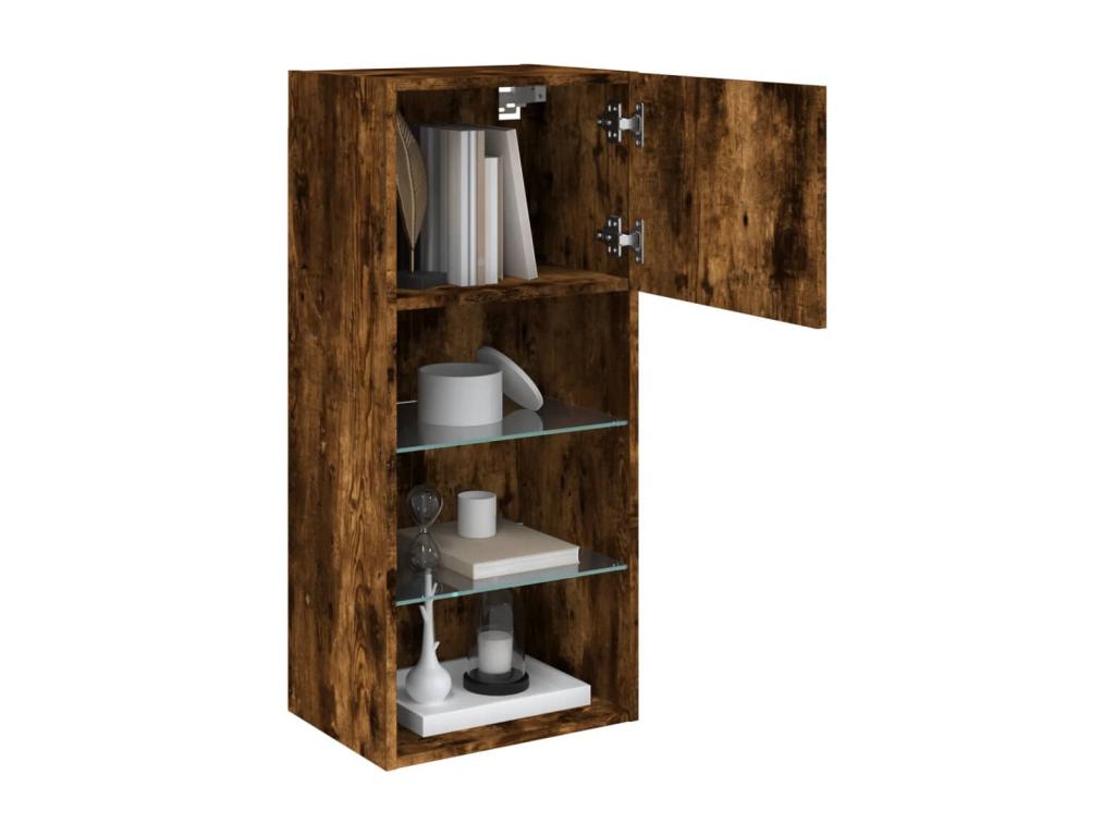 TV stand with Zensova LED, smoked oak, 40.5x30x90 cm, HOCF31706