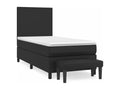Lumenao bed base with black 80x200 faux leather mattress QNTC77771