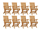 Garden chairs with beige cushions, 8 pieces, solid teak wood, 2 TPBX01003