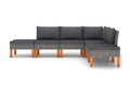 6-piece garden furniture set with cushions, Grey woven resin, 33 TAEY32647
