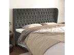 Headboard with wings, Dark Grey, 203x23x118/128 cm, Velvet, GIPM72637