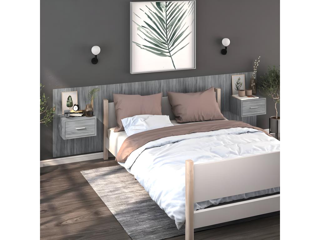 Zensova grey wall-mounted bedside table GRVE01483