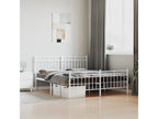 Metal bed frame with white headboard/footboard 160x200cm HWWL74180