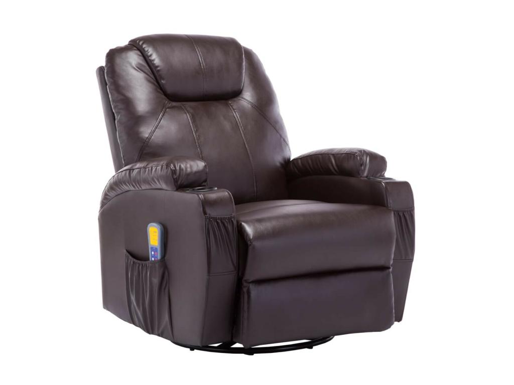 Zensova QYTK92774 Brown Faux Leather Electric Reclining Massage Chair
