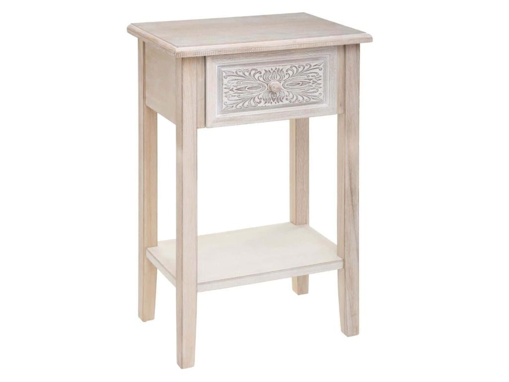 Bedside table to complete your decor. White color. Dimensions: L- 45 x W- 30 x H- 67.5 cm. BLIJ01975