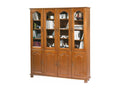 Oak Bookcase with 8 Doors, 18 Niches, and 15 Shelves. W 158.8 cm, H 182.2 cm, D 33 cm. ETIU71304