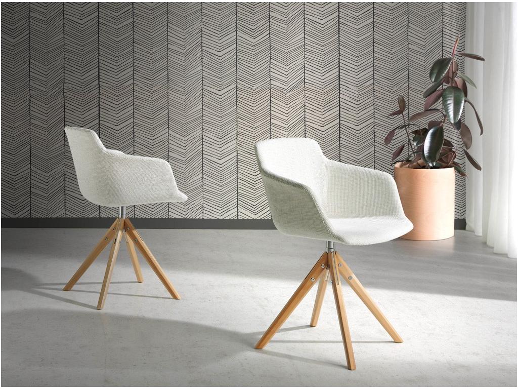 Ventoriq swivel chair in fabric with light solid ash legs - Ventoriq color 24 VKFY72967