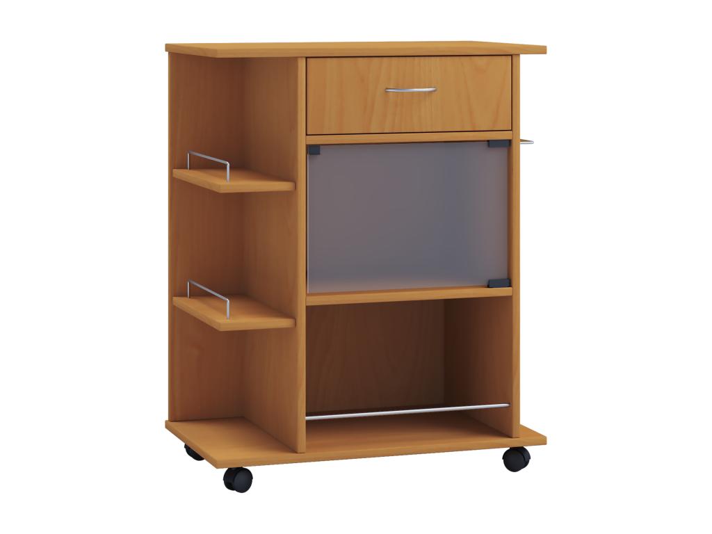 Zensova Wooden Kitchen Trolley Serving Trolley Rolling Tray Zensova Drawer Zensova Beech VHJX17585