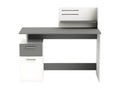 Desk with 1 door and 1 drawer, Grey/White - Zensova - W 121 x D 55 x H 110 cm EOPO20696