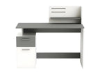 Desk with 1 door and 1 drawer, Grey/White - Zensova - W 121 x D 55 x H 110 cm EOPO20696