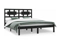 Black bed frame, solid pine wood, 200x200 cm MBDU97644