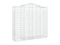 Arched gabion baskets, 10 pieces, 200x50x180/200 cm, galvanized iron, ZUHY64266