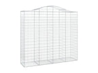 Arched gabion baskets, 10 pieces, 200x50x180/200 cm, galvanized iron, ZUHY64266