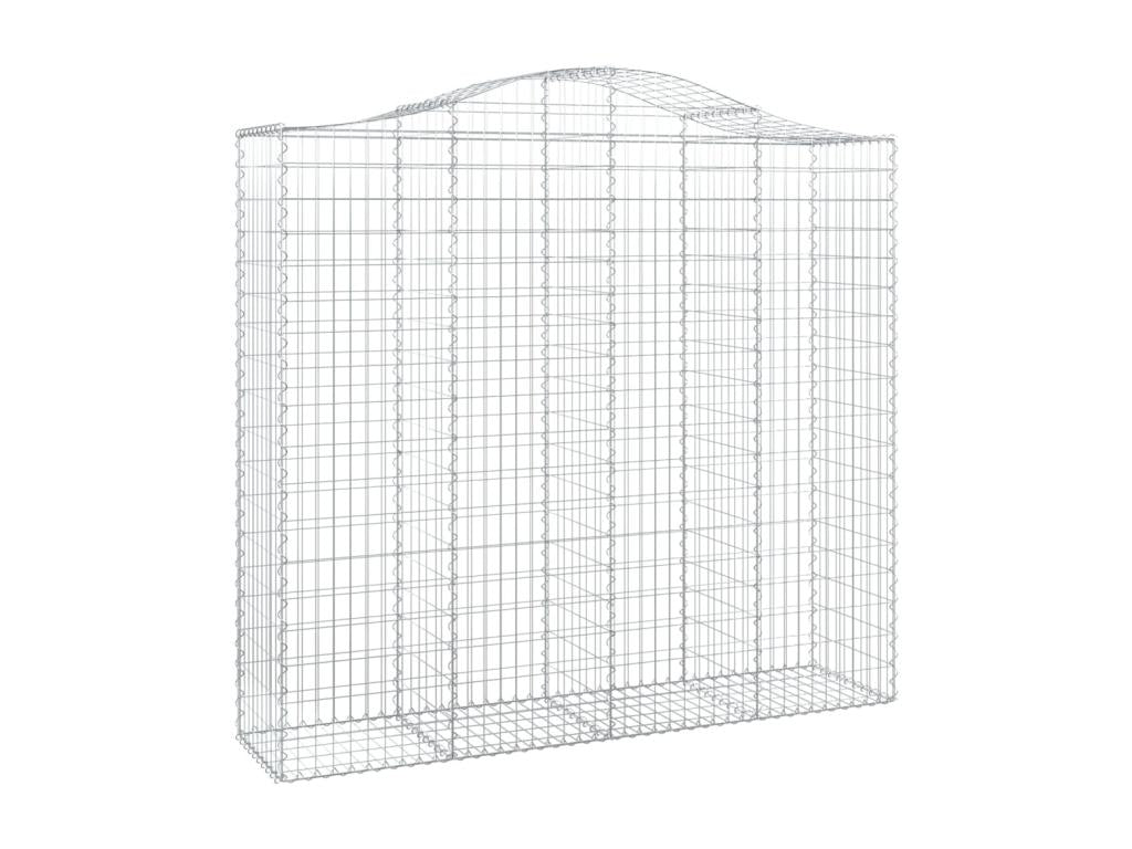Arched gabion baskets, 10 pieces, 200x50x180/200 cm, galvanized iron, ZUHY64266