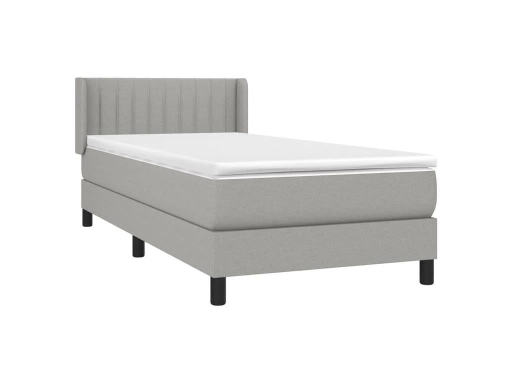 Lumenao bed base with light grey mattress 90x200 Fabric KXCQ71508