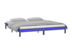 Gray LED bed frame 140x190 cm solid wood GFWF61748