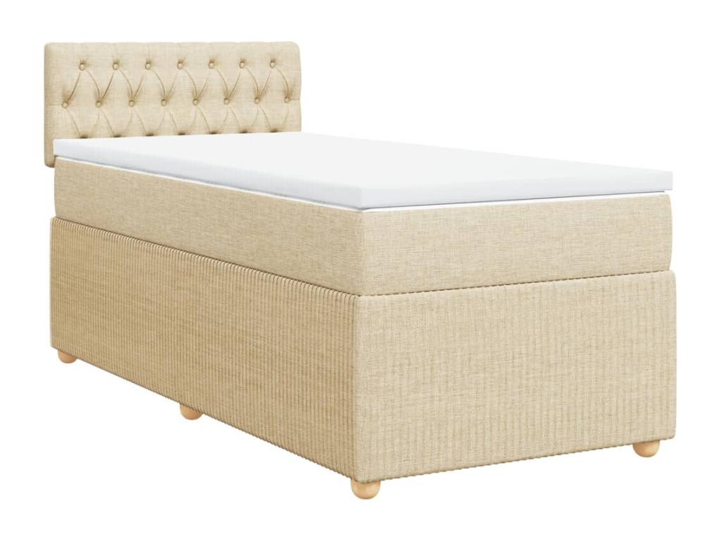 Lumenao bed base and mattress, Cream 90x190 cm, Fabric QAQN30072