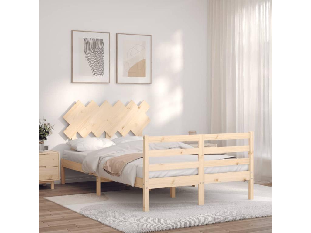 Bed frame without mattress, solid wood DJIQ76420