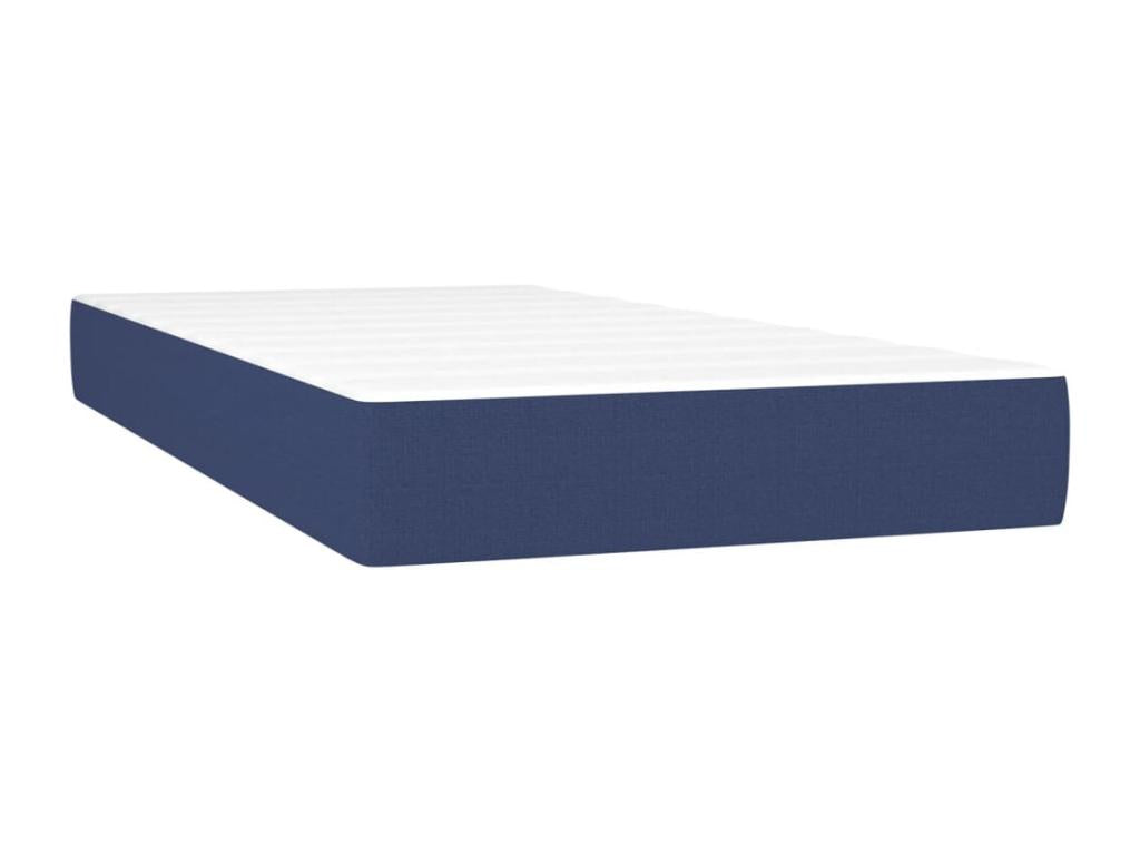 Upholstered bed base with mattress, blue, 90x200 cm, fabric GHYD15884