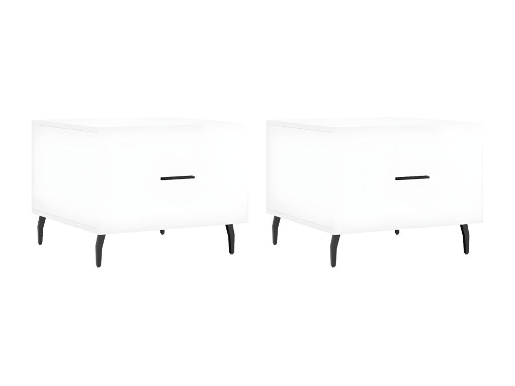 Coffee tables, 2 pcs, glossy white, 50x50x40cm, Zensovaingénierie ZEFJ89845